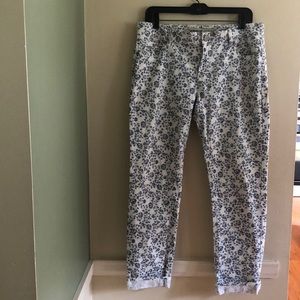 Floral cropped jeans